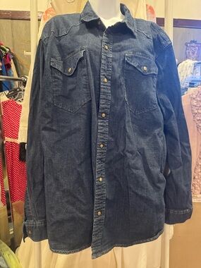 Wrangler Dark Blue Denim Shirt Jacket